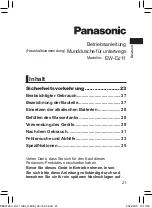 Предварительный просмотр 21 страницы Panasonic EW-DJ11 Operating Instructions Manual