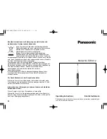 Preview for 11 page of Panasonic EW1012 Operating Instructions Manual