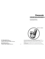 Предварительный просмотр 1 страницы Panasonic EW6011 Operating Instructions Manual