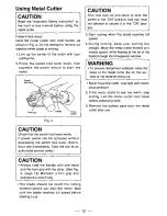 Preview for 13 page of Panasonic EY3502 - CORDLESS METAL SAW Instruction Manual