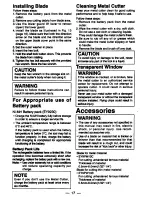 Preview for 16 page of Panasonic EY3530 - CORDLESS METAL SAW Operating Instructions Manual