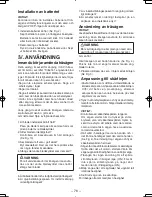 Preview for 76 page of Panasonic EY3551 - 18V WOOD SAW Operating Instructions Manual