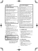 Предварительный просмотр 21 страницы Panasonic EY3743B57 Operating Instructions Manual