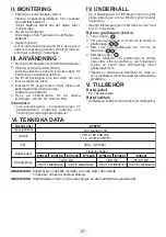 Preview for 27 page of Panasonic EY37C1B57 Operating Instructions Manual