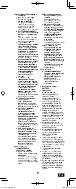 Предварительный просмотр 47 страницы Panasonic EY37C3 Operating Instructions Manual