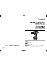 Panasonic EY6105 - 12V DRILL DRIVER Operating Instructions Manual preview