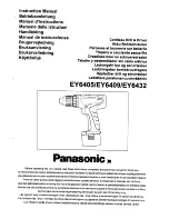 Preview for 1 page of Panasonic EY6405 - CORDLES DRILL&DRIVER Instruction Manual