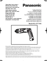 Panasonic EY7410 - DRILL DRIVER 3.6V Operating Instructions Manual предпросмотр