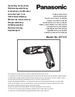 Предварительный просмотр 1 страницы Panasonic EY7411 - CORDLESS DRILL & DRIVER Operating Instructions Manual