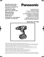 Panasonic EY7440 - DRILL DRIVER 14.4V- MULTI-LANG Operating Instructions Manual предпросмотр