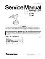 Preview for 1 page of Panasonic EY7460 - DRILL DRIVER 21.6V Service Manual