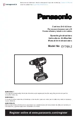 Panasonic EY74A2X Operating Instructions Manual preview