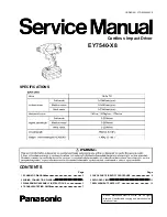 Panasonic EY7540-X8 Service Manual preview