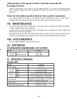 Предварительный просмотр 14 страницы Panasonic EYFEA1N2S Operating Instructions Manual