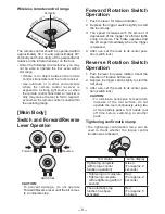 Предварительный просмотр 8 страницы Panasonic EYFLA1A - DRILL - MULTI LANGUAGE Operating Instructions Manual