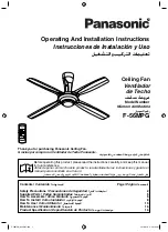 Panasonic F-56MPG Operating And Installation Instructions preview