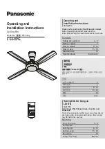 Panasonic F-56XPG Operating And Installation Instructions preview