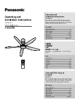 Preview for 1 page of Panasonic F-60UFN Operating And Installation Instructions