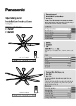 Panasonic F-70ZBR Operating And Installation Instructions предпросмотр