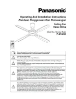 Preview for 1 page of Panasonic F-M14C8 Operating And Installation Instructions