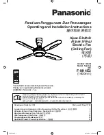 Preview for 1 page of Panasonic F-M14E2 Operating And Installation Instructions