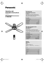 Preview for 1 page of Panasonic F-M14HW Operating And Installation Instructions