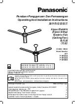 Preview for 1 page of Panasonic F-M15A0 Operating And Installation Instructions