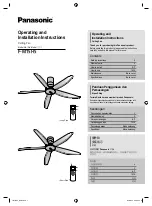 Preview for 1 page of Panasonic F-M15H5 Installation And Operating Instructions Manual