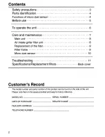 Preview for 2 page of Panasonic F-P15HU Operating Manual