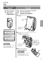 Предварительный просмотр 9 страницы Panasonic F-PXV55H Operating Instructions Manual