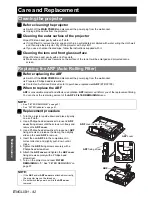 Предварительный просмотр 42 страницы Panasonic F100U - XGA LCD Projector Operating Instructions Manual