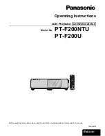 Предварительный просмотр 1 страницы Panasonic F200U - XGA LCD Projector Operating Instructions Manual