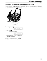 Предварительный просмотр 73 страницы Panasonic FPG371 - B/W Thermal Transfer Operating Instructions Manual