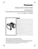 Panasonic FV-01WS2 Installation Instructions Manual preview