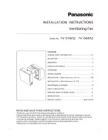 Preview for 1 page of Panasonic FV-04WS2 Installation Instructions Manual