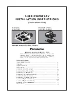 Preview for 1 page of Panasonic FV-05-08VSA1 Supplementary Installation Instructions