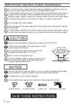 Preview for 4 page of Panasonic FV-0511VH1 Operating And Installation Instructions