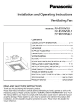 Panasonic FV-051OVSCL1 Installation And Operating Instructions Manual preview