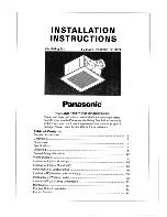 Panasonic FV-05VF2 Installation Instructions Manual preview