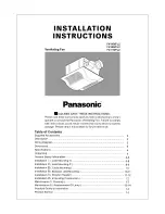 Preview for 1 page of Panasonic FV-05VFL2 Installation Instructions Manual