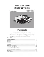 Panasonic FV-07VF1 Installation Instructions Manual preview