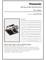 Preview for 1 page of Panasonic FV-07VFH3 Installation Instructions Manual