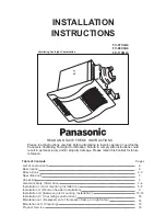 Panasonic FV-07VQL3 Installation Instructions Manual preview