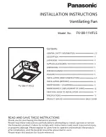 Panasonic FV-08-11VFL5 Installation Instructions Manual preview