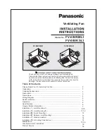 Preview for 1 page of Panasonic FV-08VKML1 Installation Instructions Manual