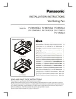 Panasonic FV-08VKML4 Installation Instructions Manual preview