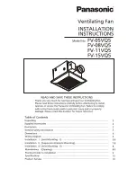 Panasonic FV-08VQS Installation Instructions Manual preview