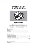 Panasonic FV-08VS1 Installation Instructions Manual предпросмотр