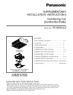 Panasonic FV-08VSLA2 Supplementary Installation Instructions preview