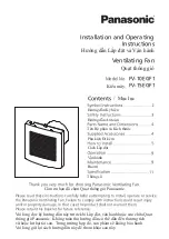 Panasonic FV-10EGF1 Installation And Operating Instructions Manual preview